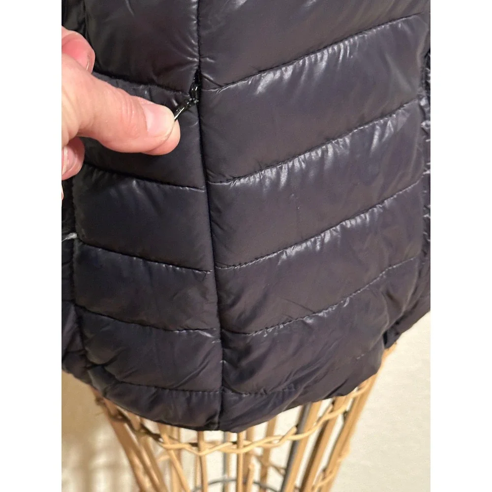 Jackson Hole Outerwear Women Navy Puffer Jacket Full Zip Quilted Coat Size M